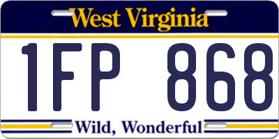 WV license plate 1FP868