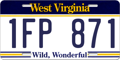 WV license plate 1FP871