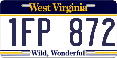 WV license plate 1FP872