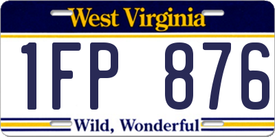 WV license plate 1FP876