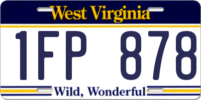 WV license plate 1FP878