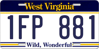 WV license plate 1FP881