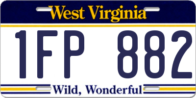 WV license plate 1FP882