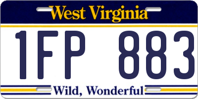WV license plate 1FP883