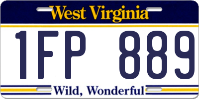 WV license plate 1FP889