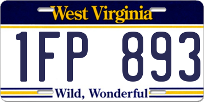 WV license plate 1FP893