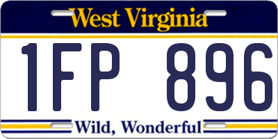 WV license plate 1FP896
