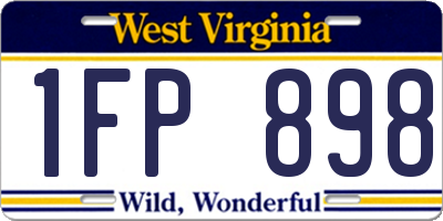 WV license plate 1FP898
