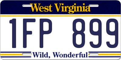 WV license plate 1FP899