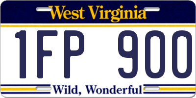 WV license plate 1FP900