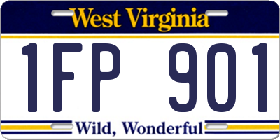 WV license plate 1FP901