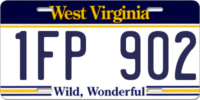 WV license plate 1FP902