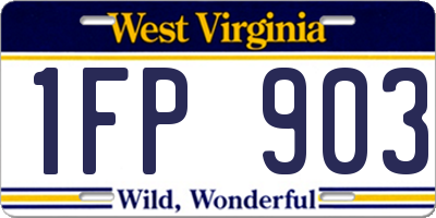 WV license plate 1FP903