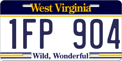 WV license plate 1FP904