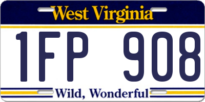 WV license plate 1FP908