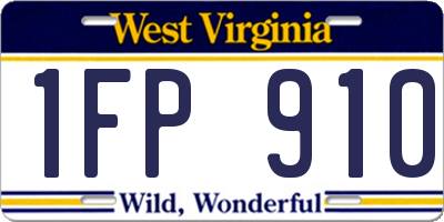 WV license plate 1FP910