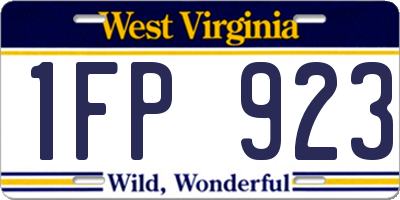 WV license plate 1FP923