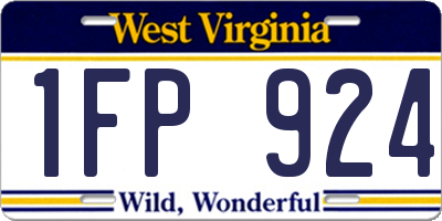 WV license plate 1FP924