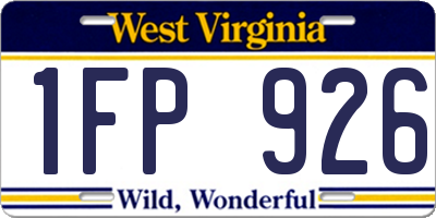 WV license plate 1FP926