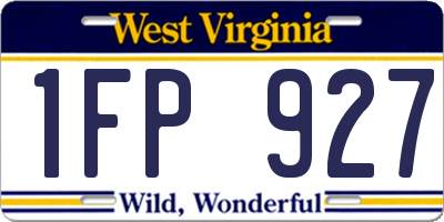 WV license plate 1FP927
