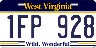 WV license plate 1FP928