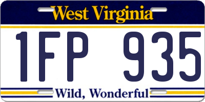 WV license plate 1FP935