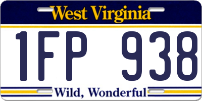 WV license plate 1FP938