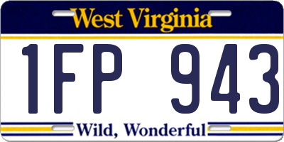 WV license plate 1FP943