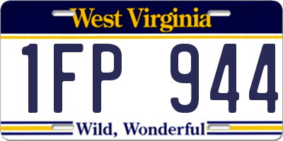 WV license plate 1FP944