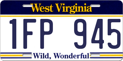 WV license plate 1FP945