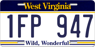 WV license plate 1FP947
