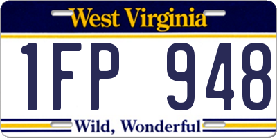 WV license plate 1FP948