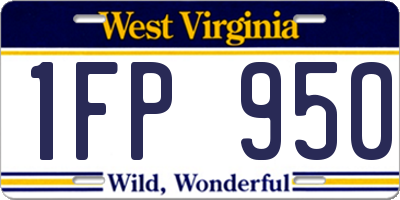 WV license plate 1FP950