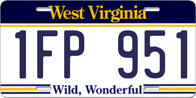 WV license plate 1FP951