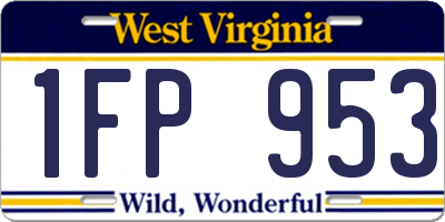 WV license plate 1FP953