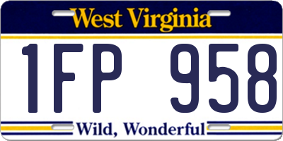 WV license plate 1FP958