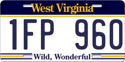 WV license plate 1FP960