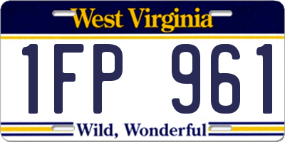 WV license plate 1FP961