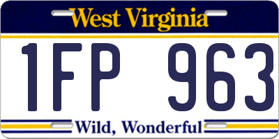 WV license plate 1FP963