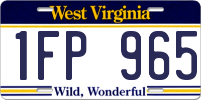 WV license plate 1FP965
