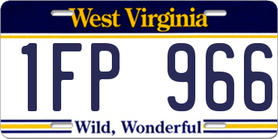 WV license plate 1FP966
