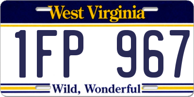 WV license plate 1FP967