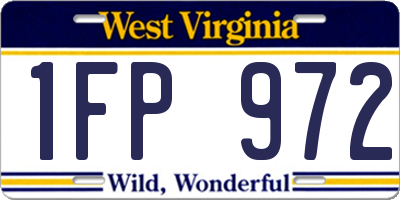 WV license plate 1FP972