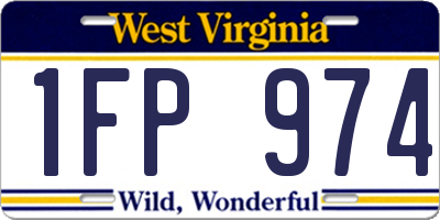 WV license plate 1FP974