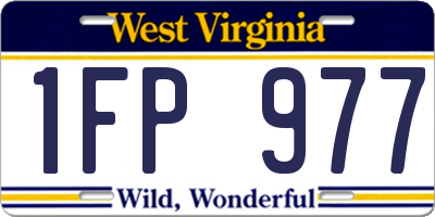 WV license plate 1FP977