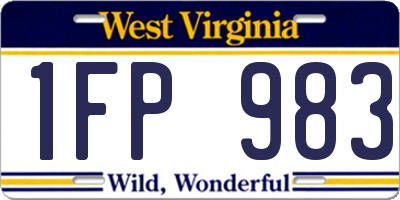 WV license plate 1FP983