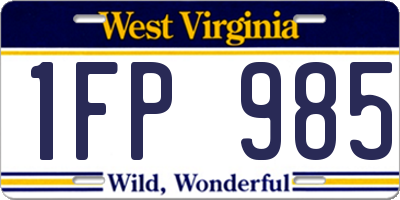 WV license plate 1FP985