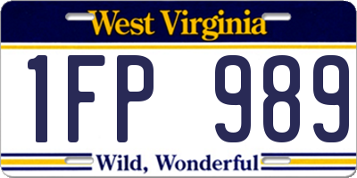 WV license plate 1FP989