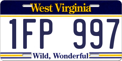 WV license plate 1FP997