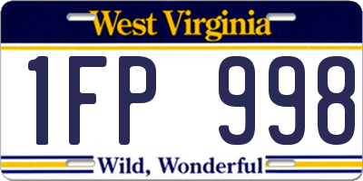 WV license plate 1FP998